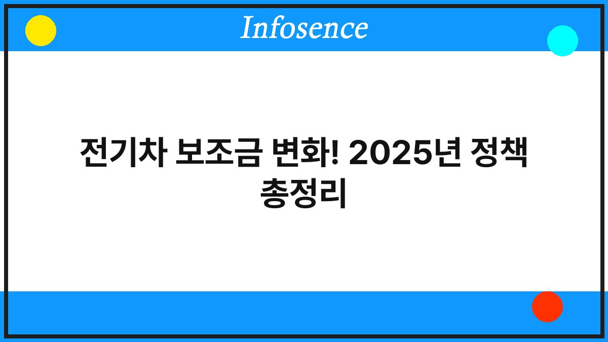 전기차 보조금 변화! 2025년 정책 총정리